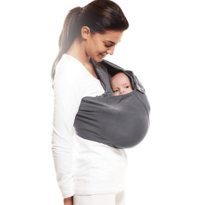 écharpe de portage grise pour bébé marque Wallaboo