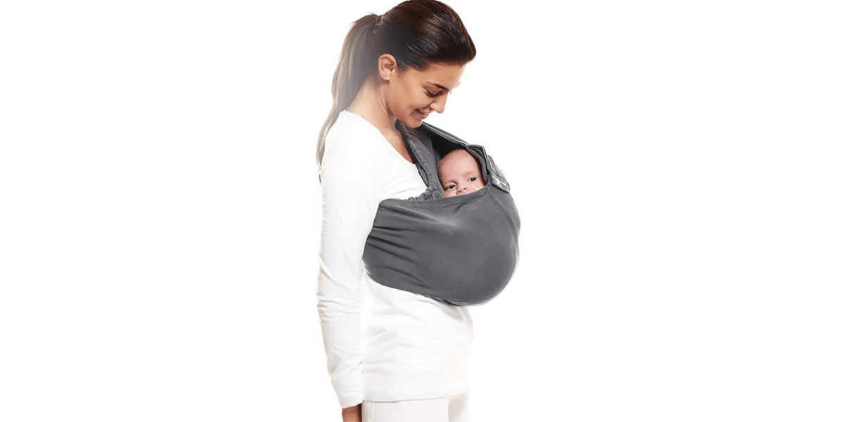 écharpe de portage grise pour bébé marque Wallaboo