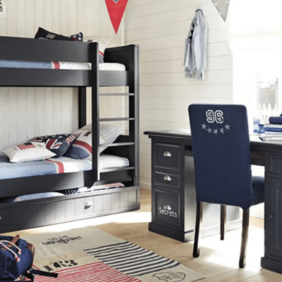 lit superposé noir dans une chambre enfant newport marque Maisons du Monde