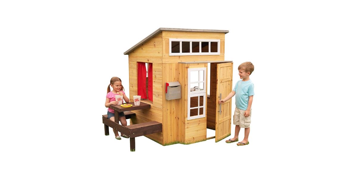 cabane en bois Kidcraft pour enfant avec cuisine et table