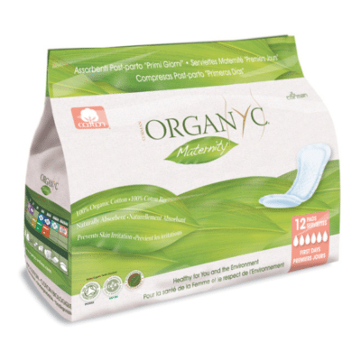 Paquet de serviettes maternité post-partum marque Organyc
